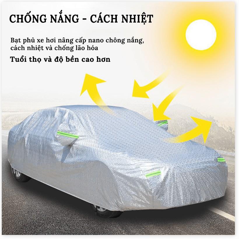 Bạt Phủ Ô Tô Áo Trùm Tráng Bạc 3 Lớp Chống Nóng Che Mưa Chống Cháy
