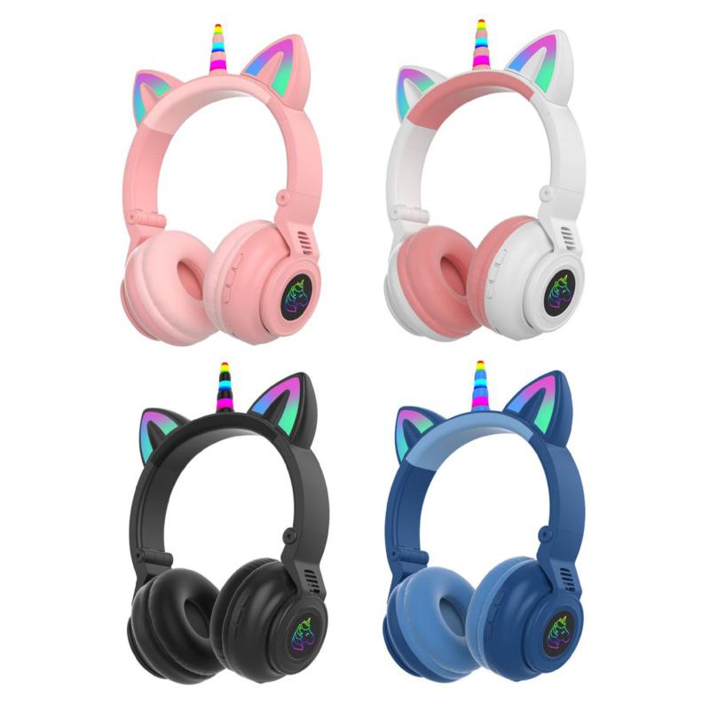 Dễ Thương Kỳ Lân Bluetooth 5.0 Tai Nghe Không Dây Tai Nghe Tai Nghe Có Mic Dành Cho Điện Thoại Di Động Máy Tính Bạn Gái Trẻ Em Quà Tặng