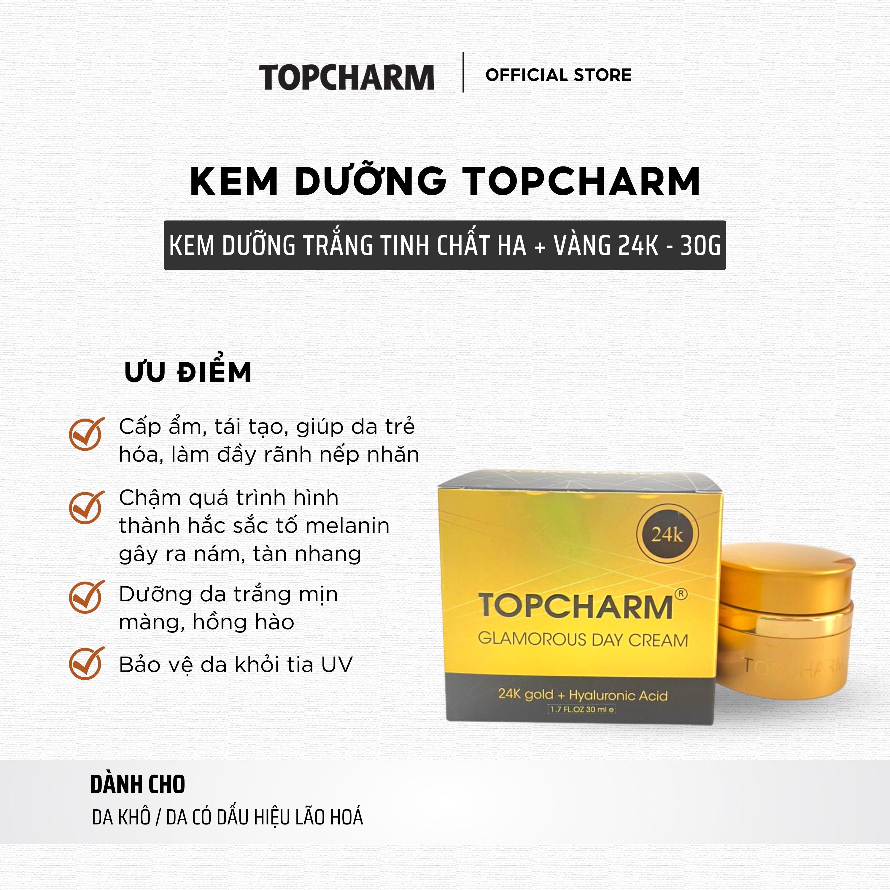 Kem dưỡng giảm thâm nám tàn nhang, nâng tone da mịn màng trắng hồng TOPCHARM 30g