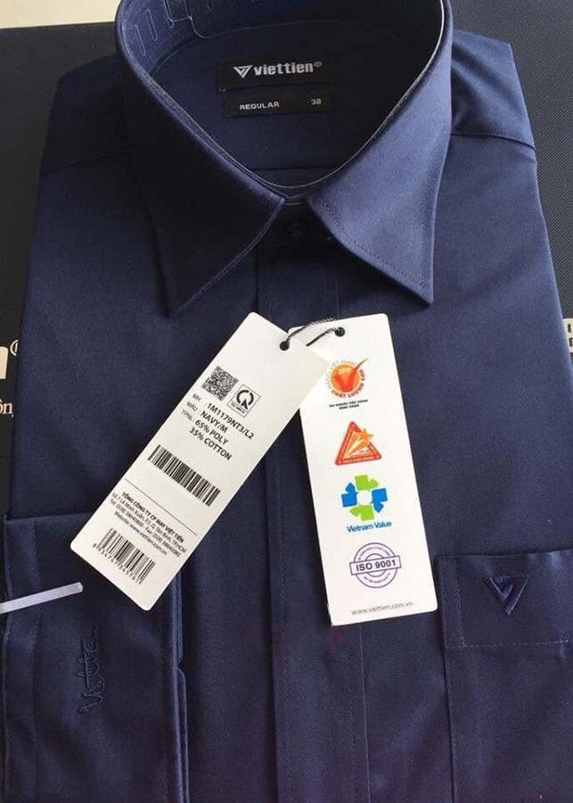 Áo Sơ Mi Trơn Tay Dài - Xanh Navy - 43