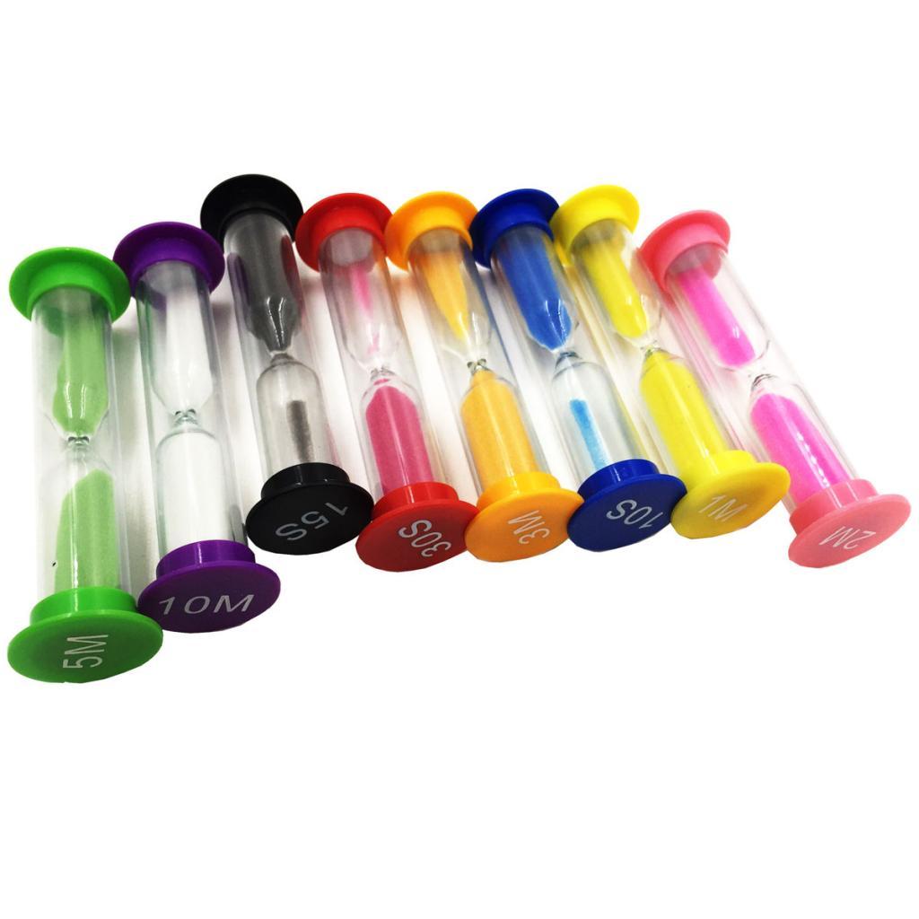 2x10/15/30 Seconds & 1+2+3+5+10 Minutes Plastic Sandglass Hourglass Timer Set