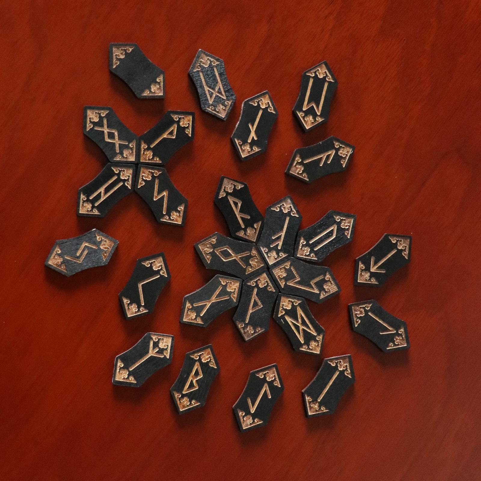 Woodcut Rune  Card Set Nordic with Bag Props Family