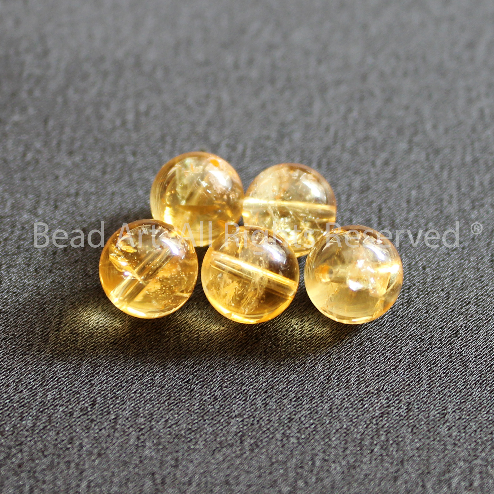 8MM Đá Thạch Anh Vàng, Citrine Tự Nhiên, Đá Phối Vòng Tay Phong Thuỷ, Làm Trang Sức, Chuỗi Hạt Loại AAA, Mệnh Thổ, Kim - Bead Art