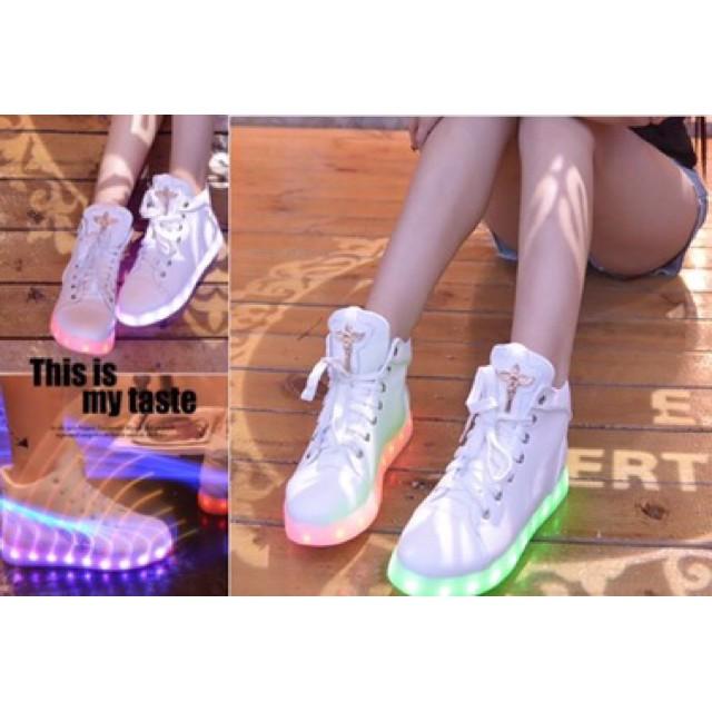 Giày phát sáng cao cổ, 7 màu, đẹp, thời trang cho nữ Tdep