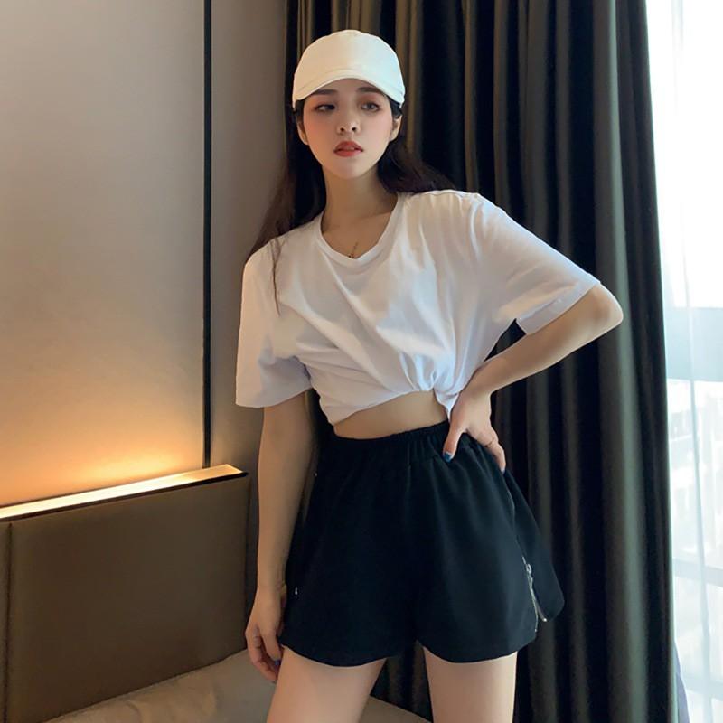 Quần Short Nữ Lưng Cao Ống Rộng Thời Trang Hàn Quốc