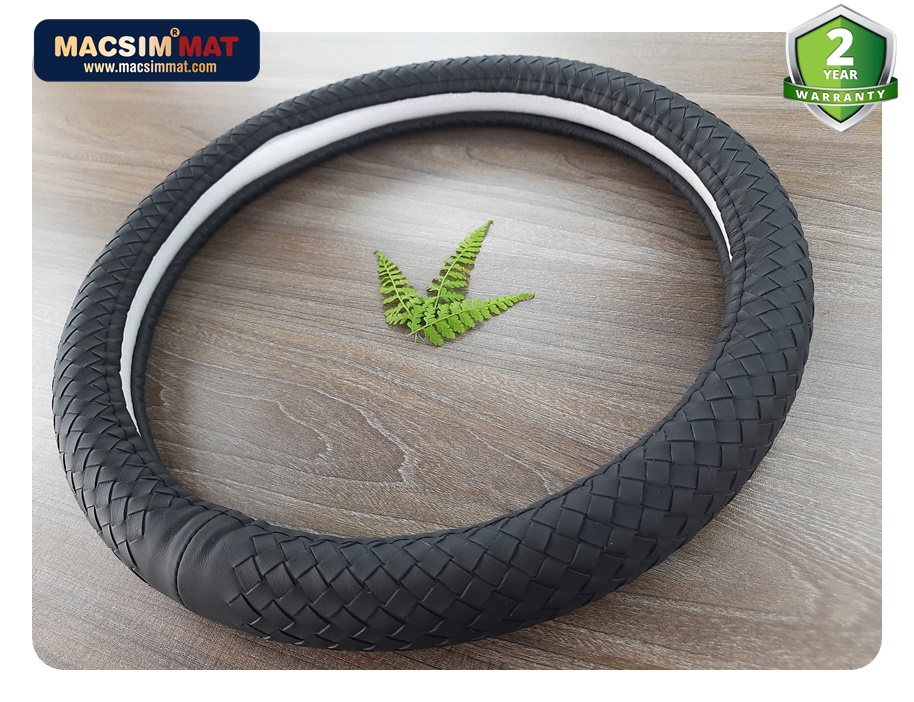Bọc vô lăng cao cấp dành cho Mercedes chất liệu da thật - Khâu tay 100% size M phù hợp các loại xe nhãn hiệu Macsim mã 8991