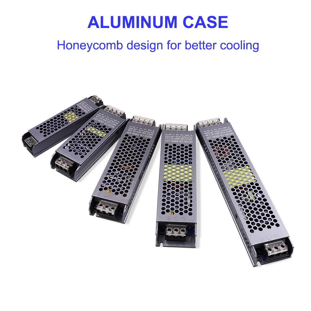 Biến Áp AC/DC 12V 24V 60W 100W 200W 300W 400W 500W Bộ Nguồn Trình Điều Khiển Đèn LED Bộ Chuyển Đổi A/D Siêu Mỏng Cho Bóng Đèn Dải Đèn LED Điện Áp Đầu Ra: 12V