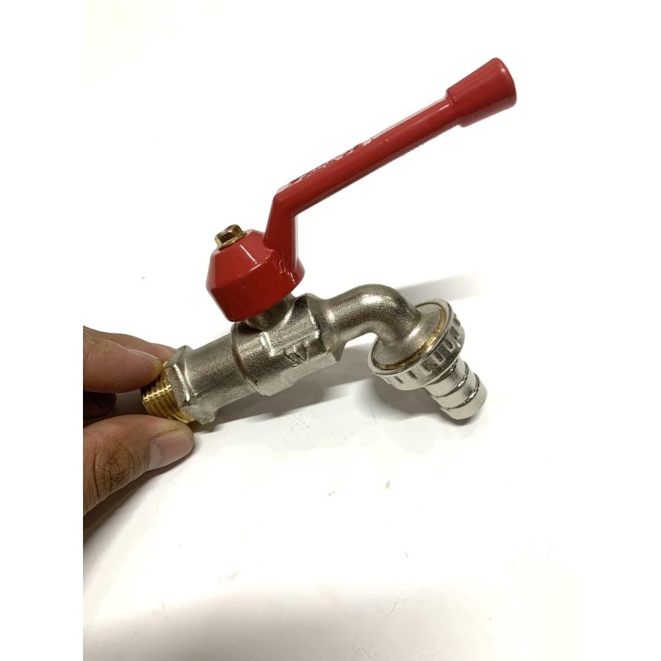 Vòi Hồ , Vòi Rửa Tay, Vòi Máy Giặt SanWa Thân Đồng Đít Đồng 21mm và 27mm