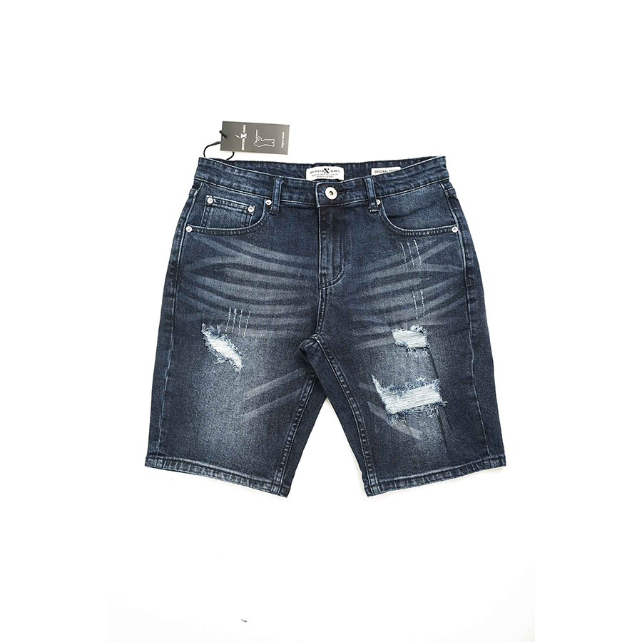 Quần Short Jeans Nam Rách Cao Cấp HUNTER X-RAYS Form Slimfit Thun Màu Xanh S62