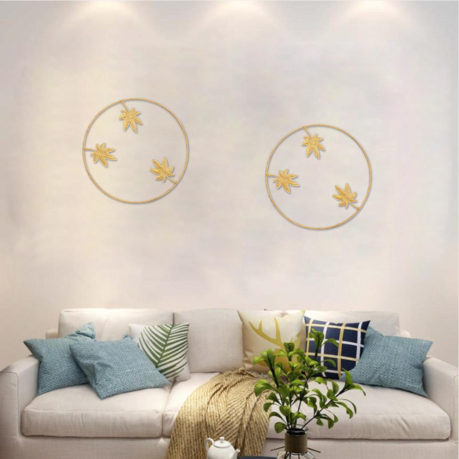 Golden Leaf Shape Wall Hanging Ornament Art Home Decor