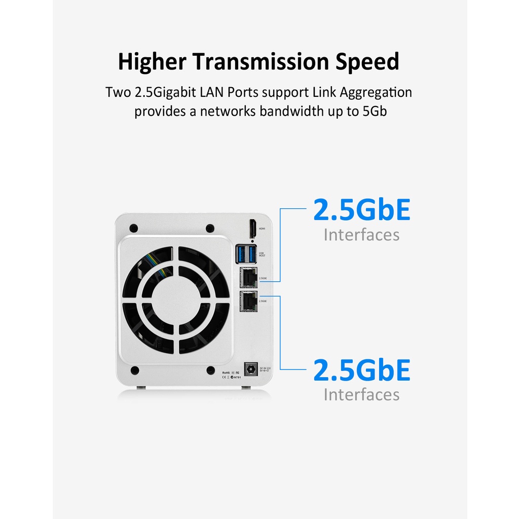 Bộ Thiết bị lưu trữ mạng NAS TerraMaster F2-423+N300 12T Hàng chính hãng