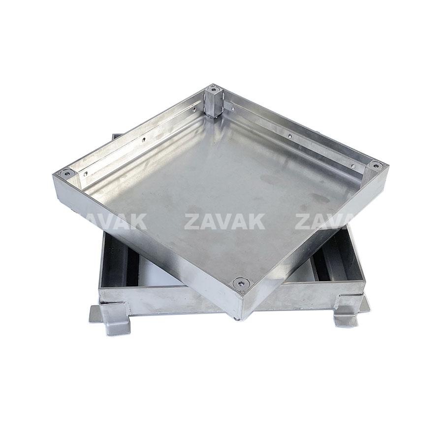 Nắp bể phốt Zavak MHE-25 KT25x25cm, chống nước, chống mùi, lát đá dày 2 cm chịu tải 1 tấn, inox 304