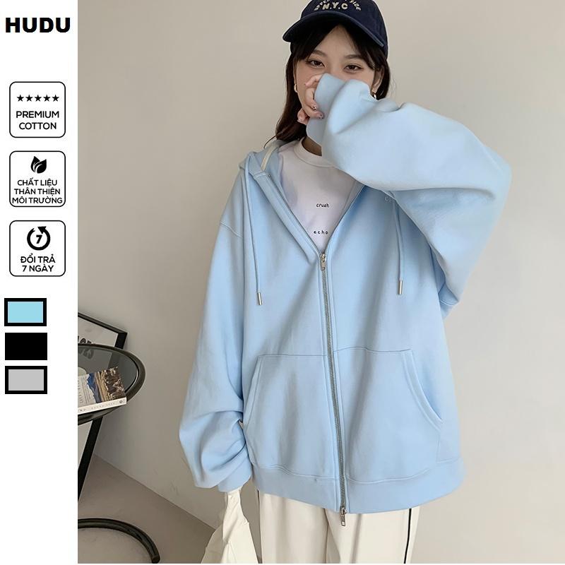 ÁO KHOÁC HOODIE NAM NỮ KHÓA KÉO MÀU XANH NGỌC , ÁO KHOÁC MŨ TRÙM MÀU TRƠN