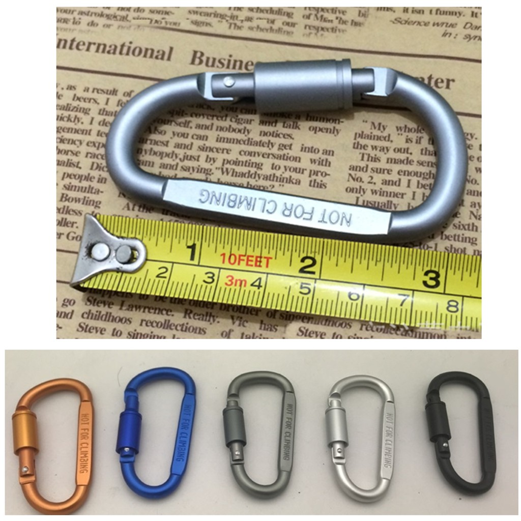 Móc khóa Carabiner Hình Chữ D Chất Liệu Hợp Kim Nhôm Cao Cấp Rất Cứng Và Siêu Bền - Hàng Nhập Khẩu