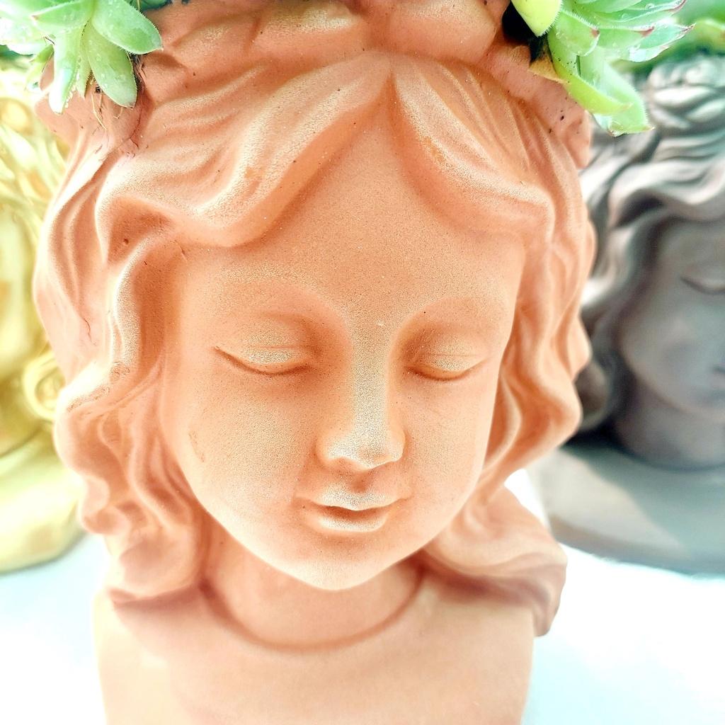 Chậu đất nung - Cô gái Ana, miệng chậu 10cm, chiều 20cm