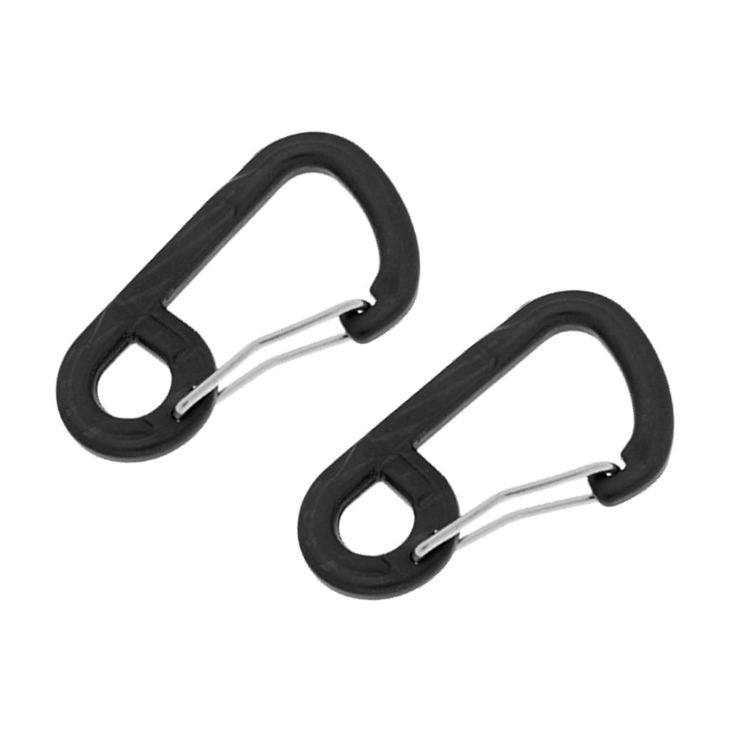 2 Pieces D-shaped Carabiner Buckle Snap Clip Hook Keyring