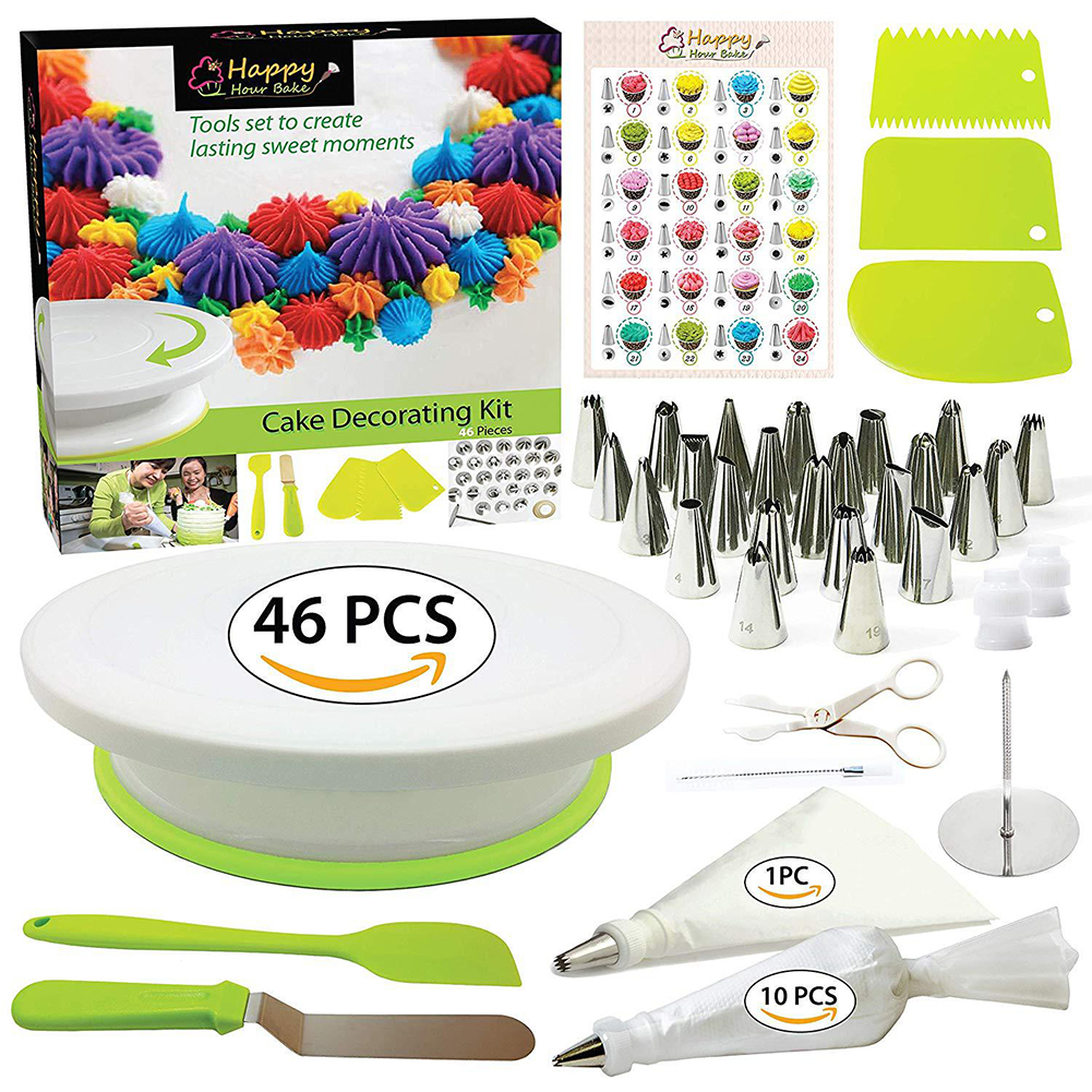 Mua 46Pcs/Pack Cake Decorating Kit Cake Turntable Set Plastic ...