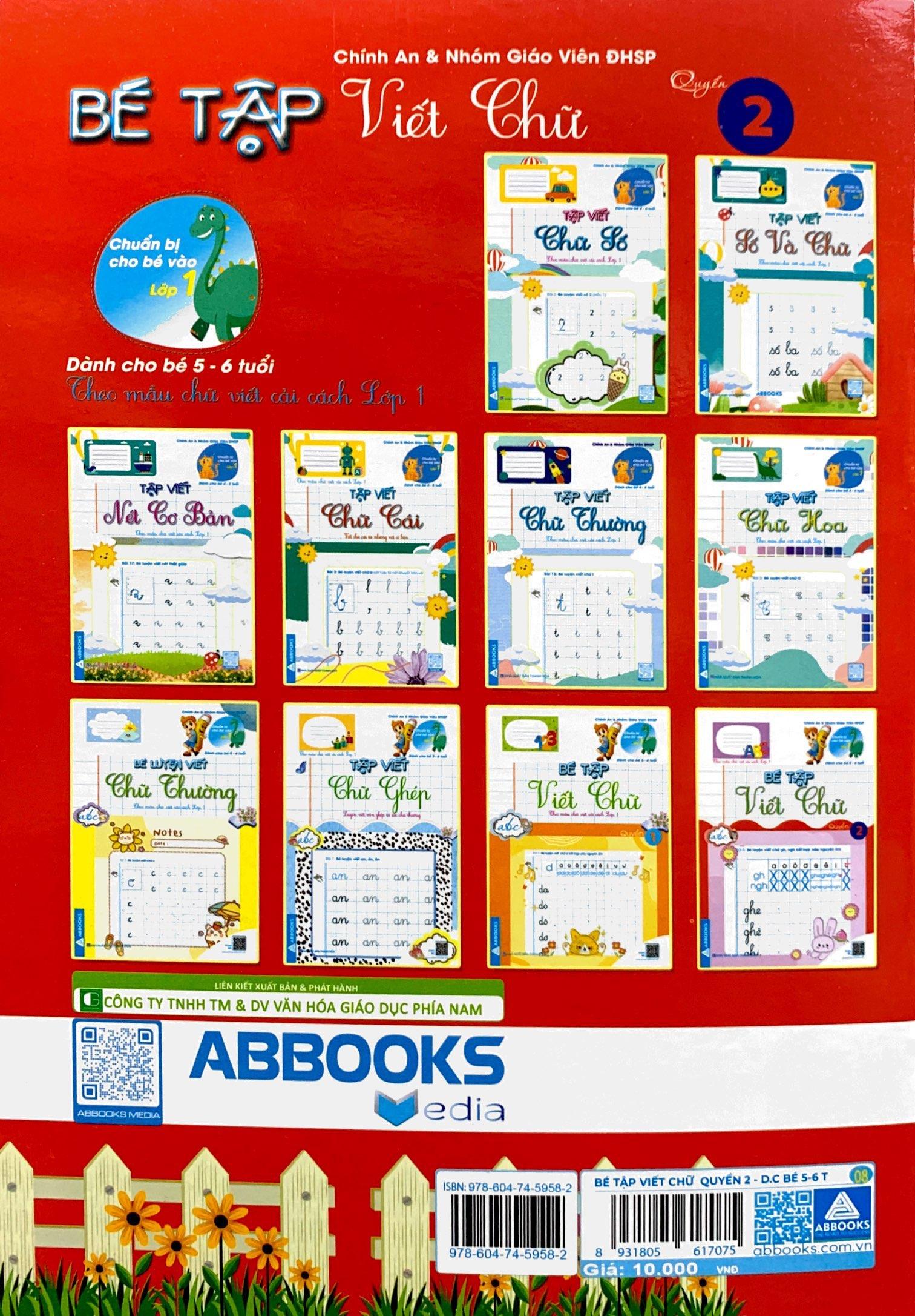 Chuẩn Bị Cho Bé Vào Lớp 1 - Dành Cho Bé 5-6 Tuổi - Bé Tập Viết Chữ - Quyển 2