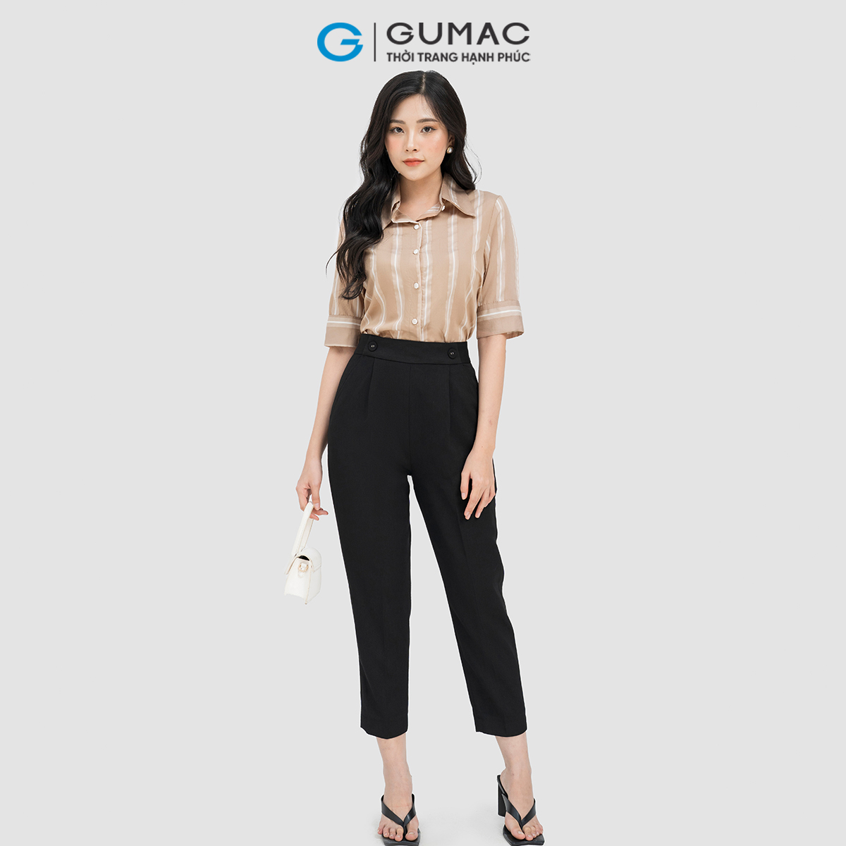 Quần baggy phối nút GUMAC QD04013