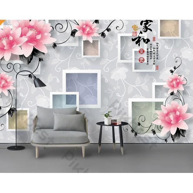 Tranh dán tường Hoa thủy tiên nghệ thuật hiện đại, tranh dán tường 3d hiện đại MS1075914