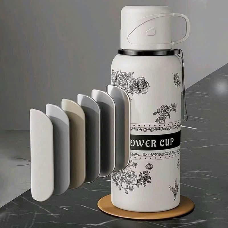 Bình Giữ Nhiệt Flower Cup Linh Chi Bedding Dung Tích Lớn Bằng thép Không Gỉ