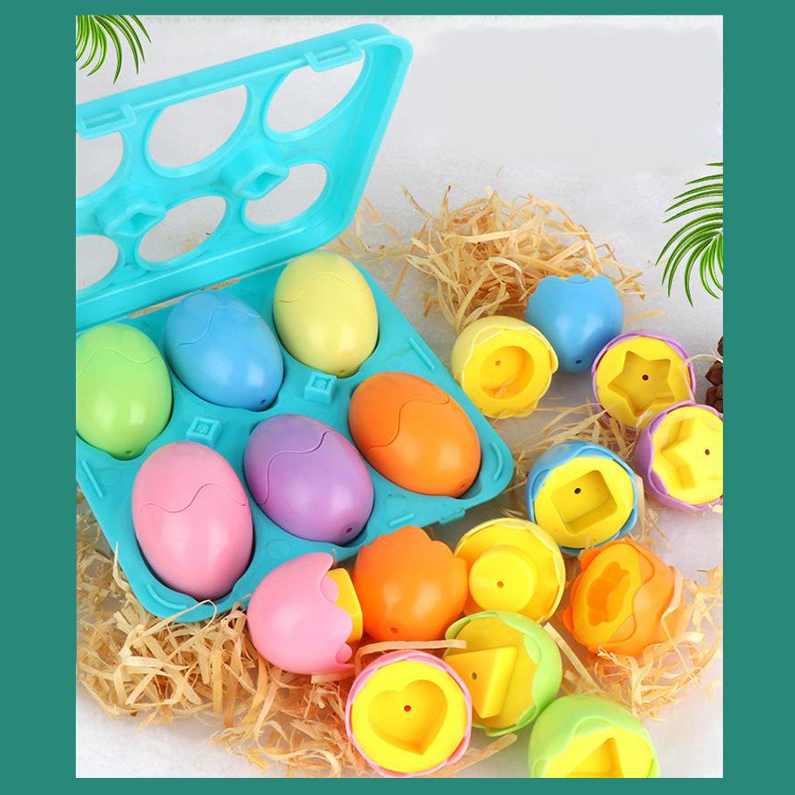 Geometric Pairing Eggs Mixed Shape Kids Learning Puzzle Wise Toy Gift