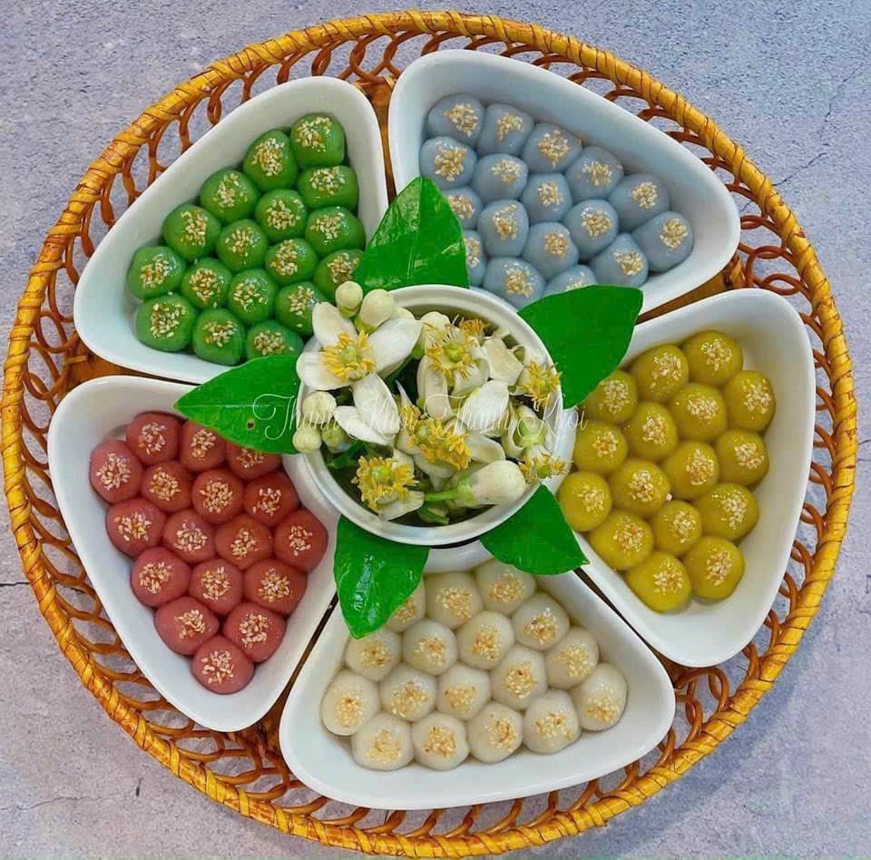 Bộ bát đĩa sứ 6 món kèm khay mây hàng loại 1