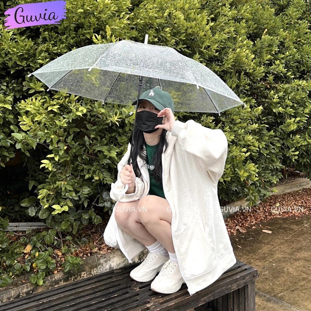 Áo Khoác Hoodie Nỉ Trơn TAY PHỒNG GUVIA 2022 Zip Nam Nữ Form Rộng BASIC Ulzzang Unisex