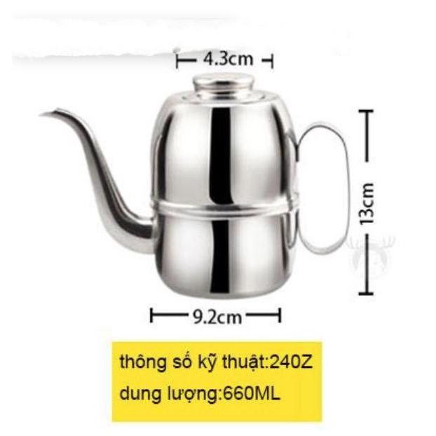 Bình đựng dầu nhà bếp thép không gỉ 660ml