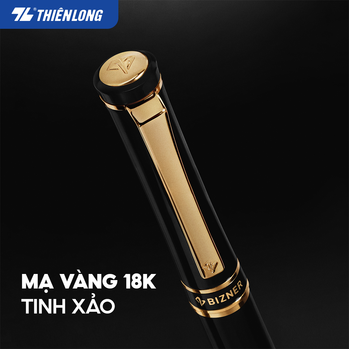 Bút bi cao cấp Thiên Long ngòi 1,0mm, thân kim loại mạ vàng 18k tinh xảo, thích hợp làm quà tặng - Bút ký Bizner Biz-01