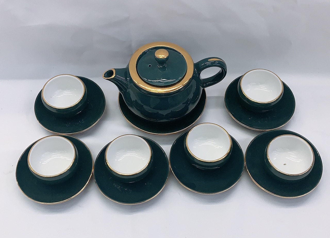 BỘ ẤM CHÉN PHA TRÀ KÈM 6 ĐĨA LÓT TÁCH - ANTH866