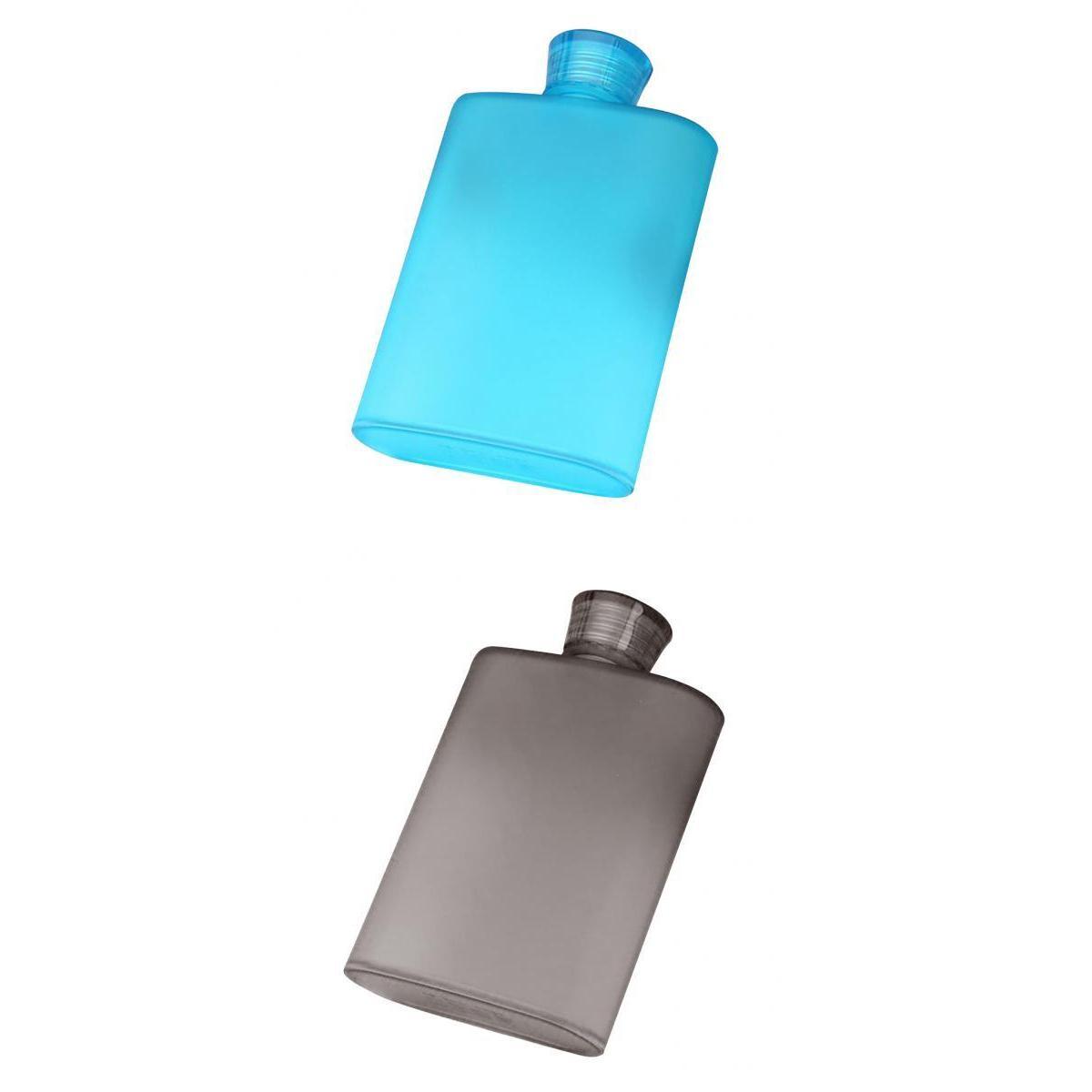 2pcs 400ml Memo Paper Bottle Flat Wine Bottle Cup Kettle Plastic Hip Flask