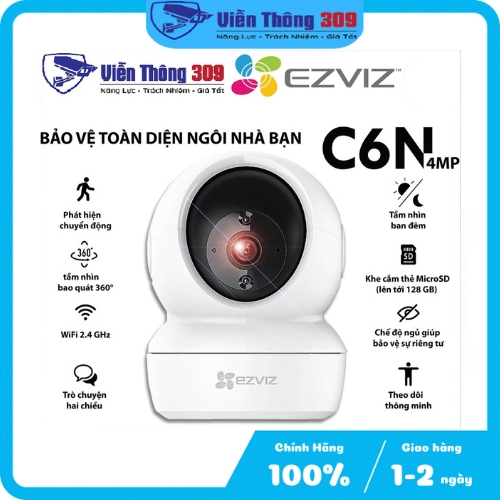 Camera wifi Ezviz C6N không dây xoay 360 độ đàm thoại 2 chiều - Hàng chính hãng