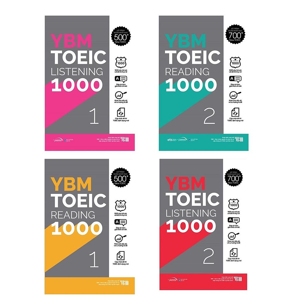 [ Thăng Long Books ] YBM TOEIC 1000 4 Vol (Trọn Bộ 4 Cuốn): YBM TOEIC Reading 1000 + YBM TOEIC Listening 1000