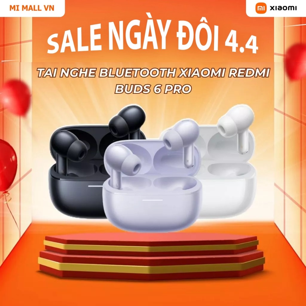 Tai Nghe Bluetooth Xiaomi Redmi Buds 6 Pro - Hàng Chính Hãng, Bảo Hành 6 Tháng