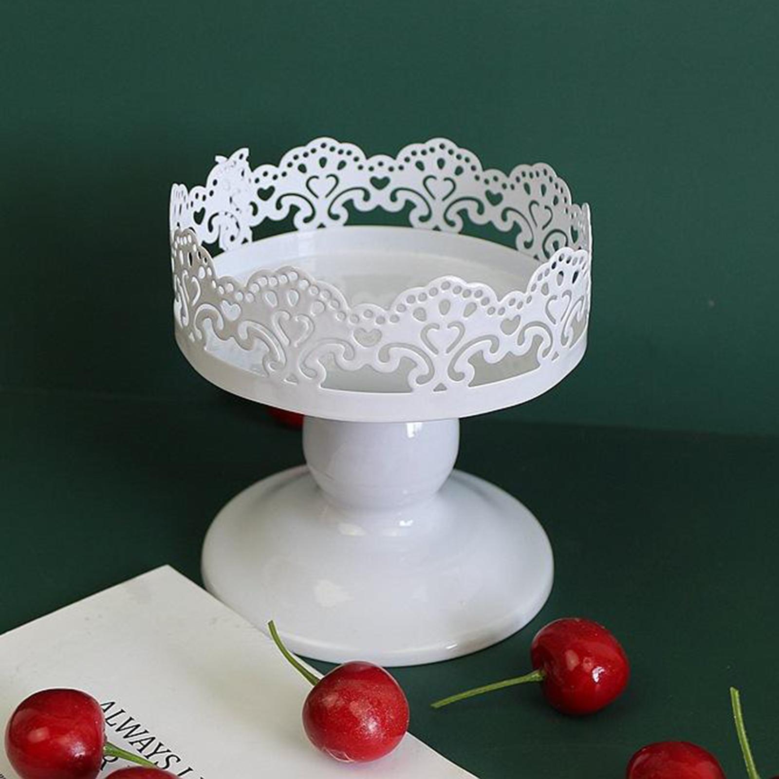 Iron Cake Stand Round Pedestal Dessert Holder Cupcake Display Rack