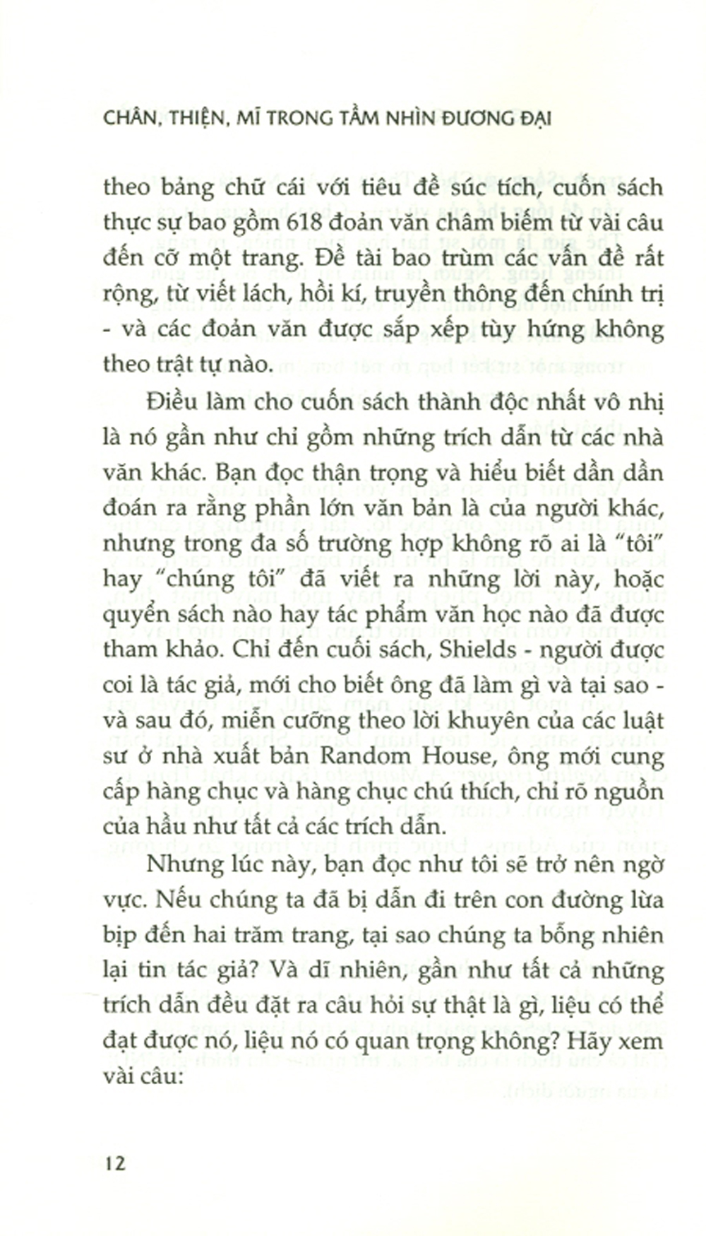 CHÂN THIỆN MỸ TRONG TẦM NHÌN ĐƯƠNG ĐẠI