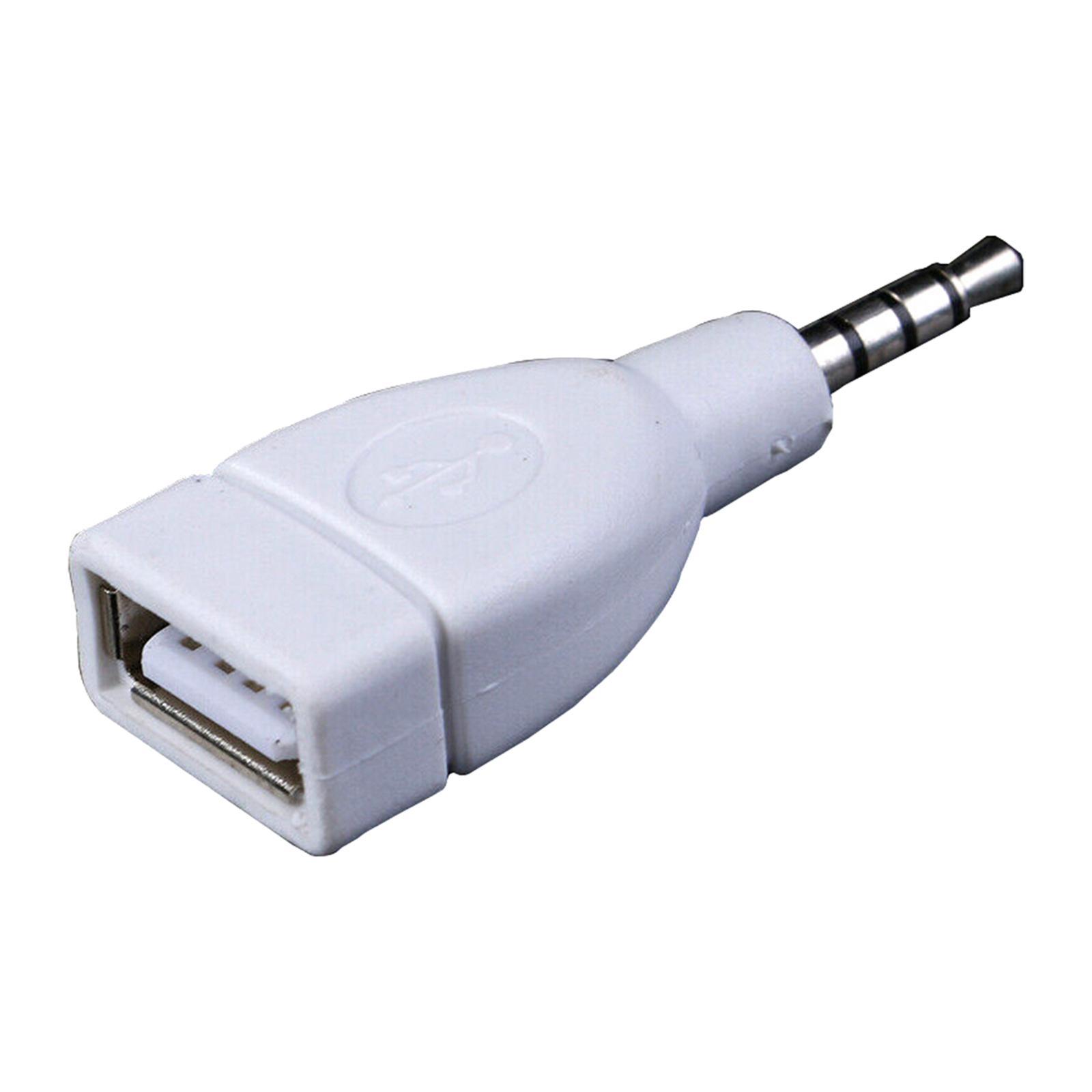 2x 3.5mm Male Audio AUX   to USB 2.0 Type A Female OTG Converter Cable