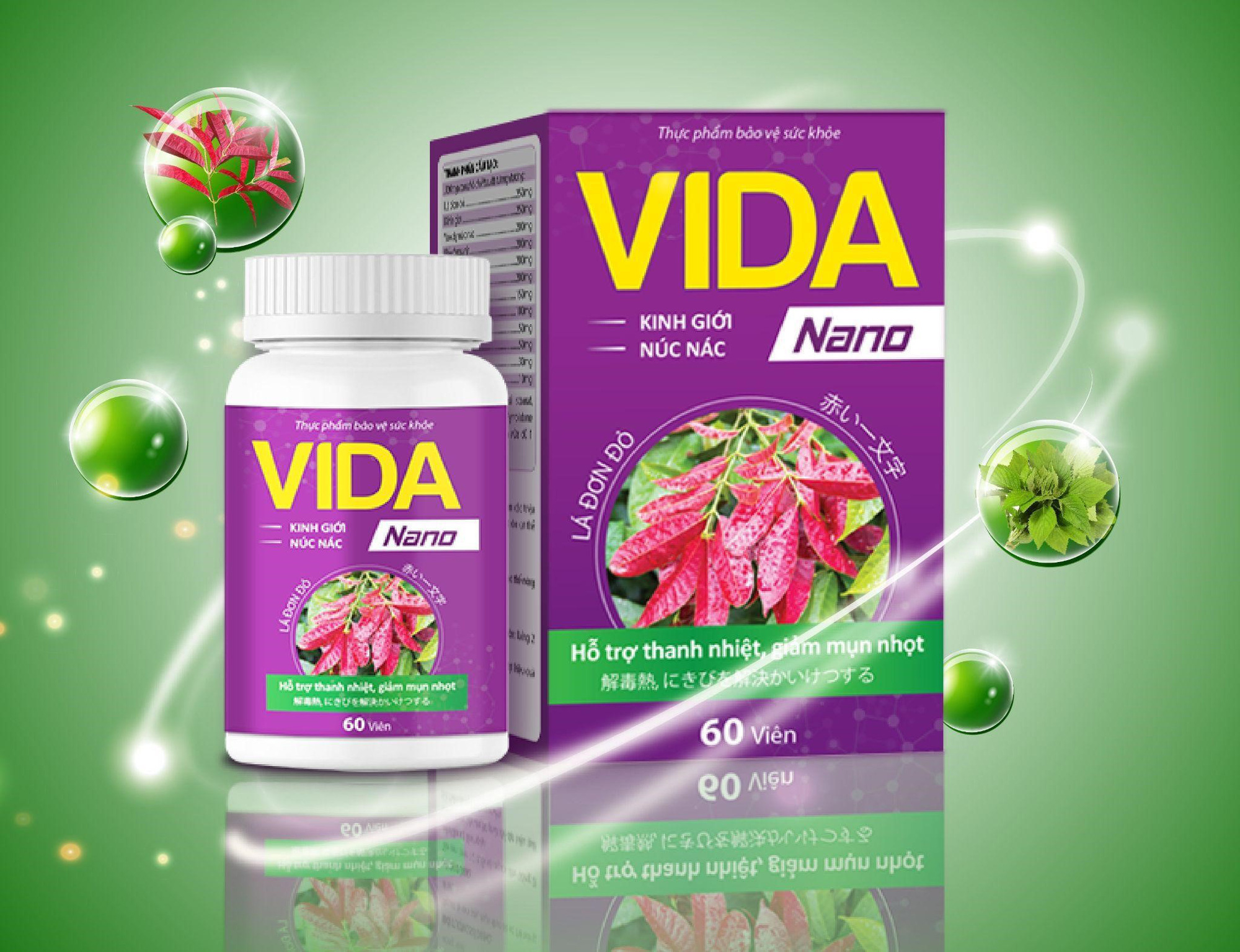 Combo 2 Hộp Vida Nano - Viên Uống Hỗ Trợ Thanh Nhiệt, Giải Độc