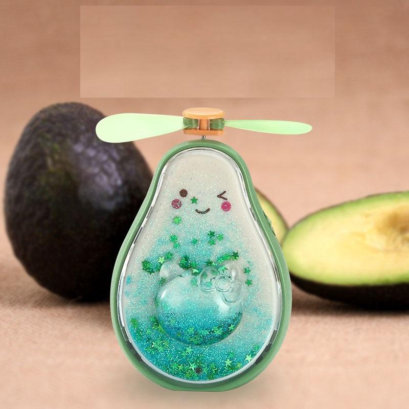 Quạt sạc mini cầm tay hình quả bơ siêu dễ thương kiêm đèn ngủ - Avocado