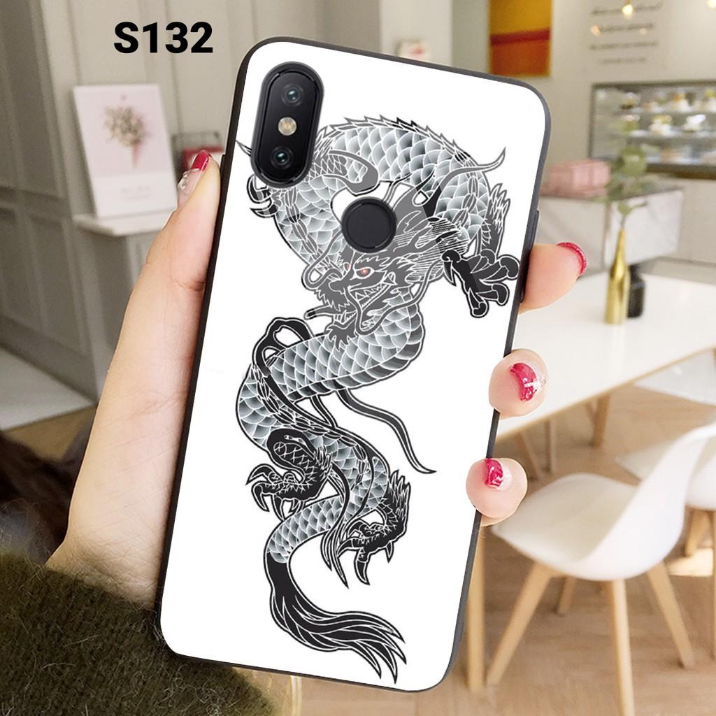 ỐP LƯNG KÍNH CƯỜNG LỰC DÀNH CHO XIAOMI MI A2 - MI A2 LITE IN HÌNH RỒNG .