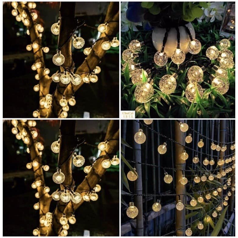 DÂY 10M ĐÈN NHÁY BI BỌT TRANG TRÍ ÁNH SÁNG VÀNG NẮNG CỰC ĐẸP