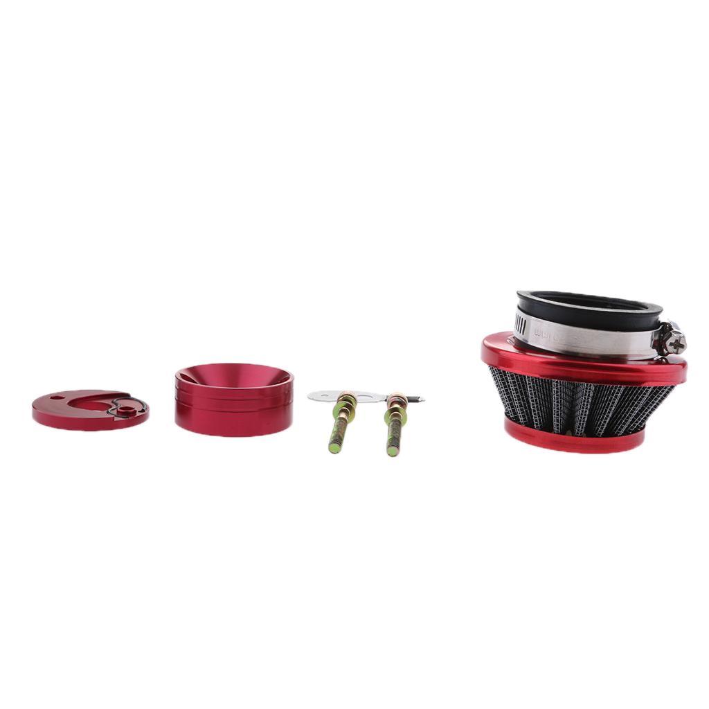 Red Aluminum Adapter With Air Filter for 2-stroke 47cc & 49cc Pocket Bike