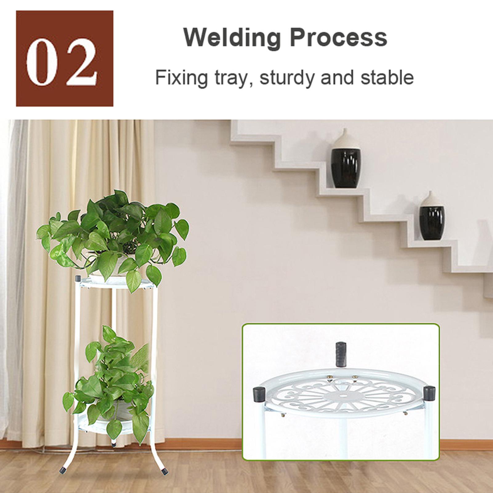 Giá Đỡ Chậu Hoa 2 Ngăn Bằng Kim Loại Tiện Dụng Cho Sân Vườn