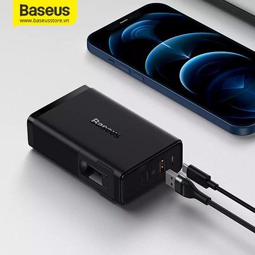 Củ Sạc Nhanh Kiêm Pin Dự Phòng Baseus Power Station 4 Hybrid GaN Power Bank Adaptor 10000mAh 87W ( Hàng Chính Hãng)