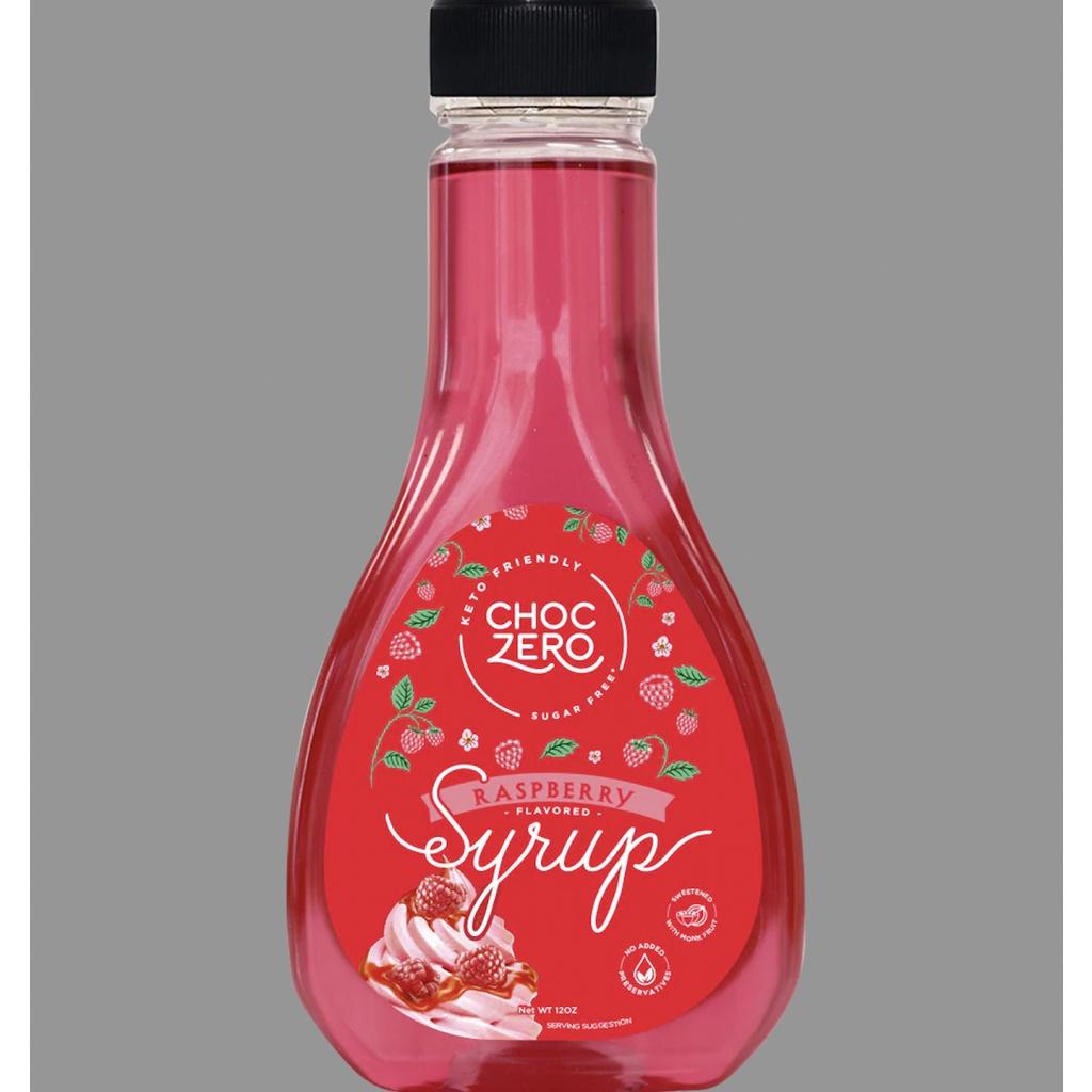 SI-RÔ PHÚC BỒN TỬ KHÔNG ĐƯỜNG - ĂN KIÊNG KETO Choczero Raspberry Syrup, Sugar-Free, Non-GMO, Gluten-Free, 340g (12 oz)