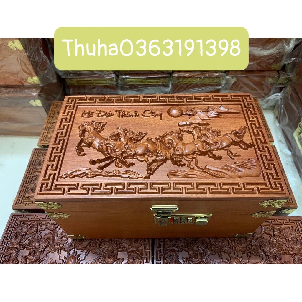 Hộp đựng tiền tiết kiệm,mã đáo thành công gỗ hương