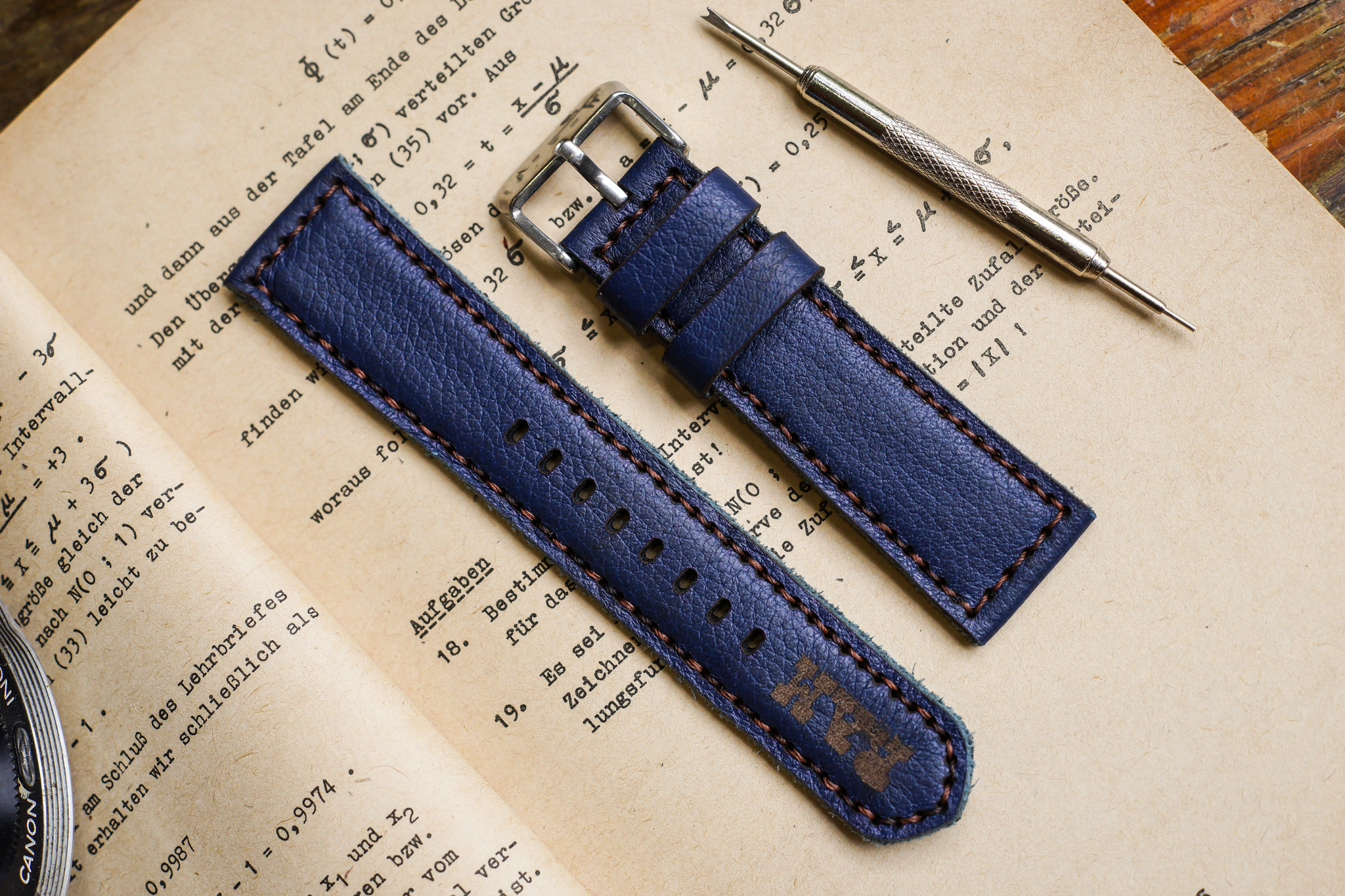 DÂY ĐỒNG HỒ DA BÒ THẬT XANH NAVY – RAM CLASSIC 1958 - HÀNG CHÍNH HÃNG