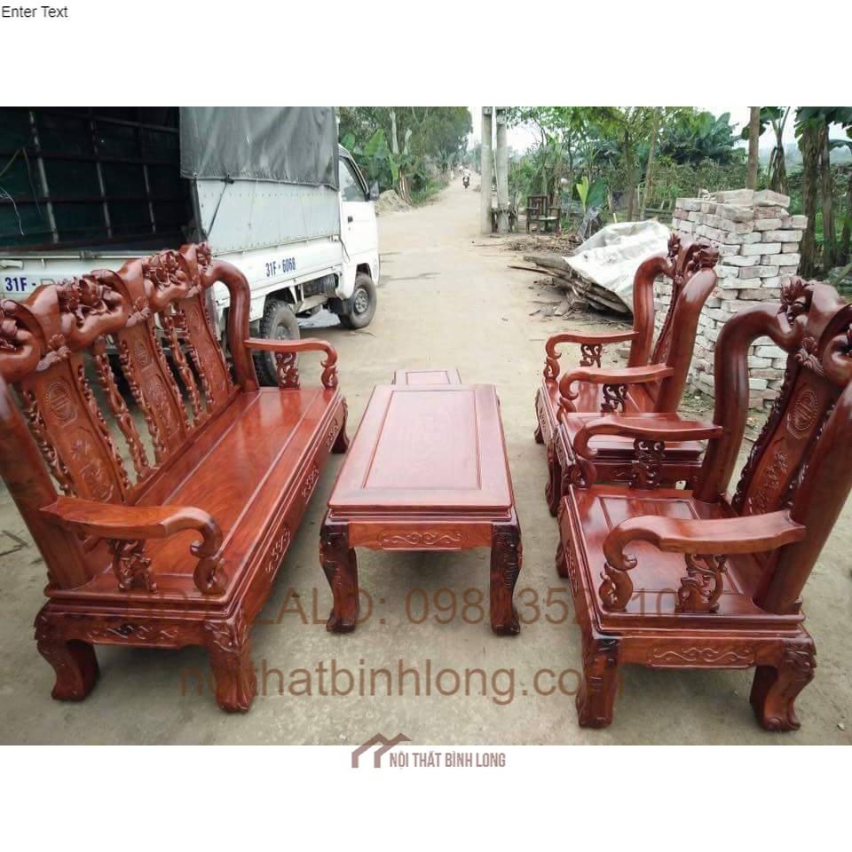 Bàn ghế gỗ phòng khách minh quốc đào gỗ hương vân