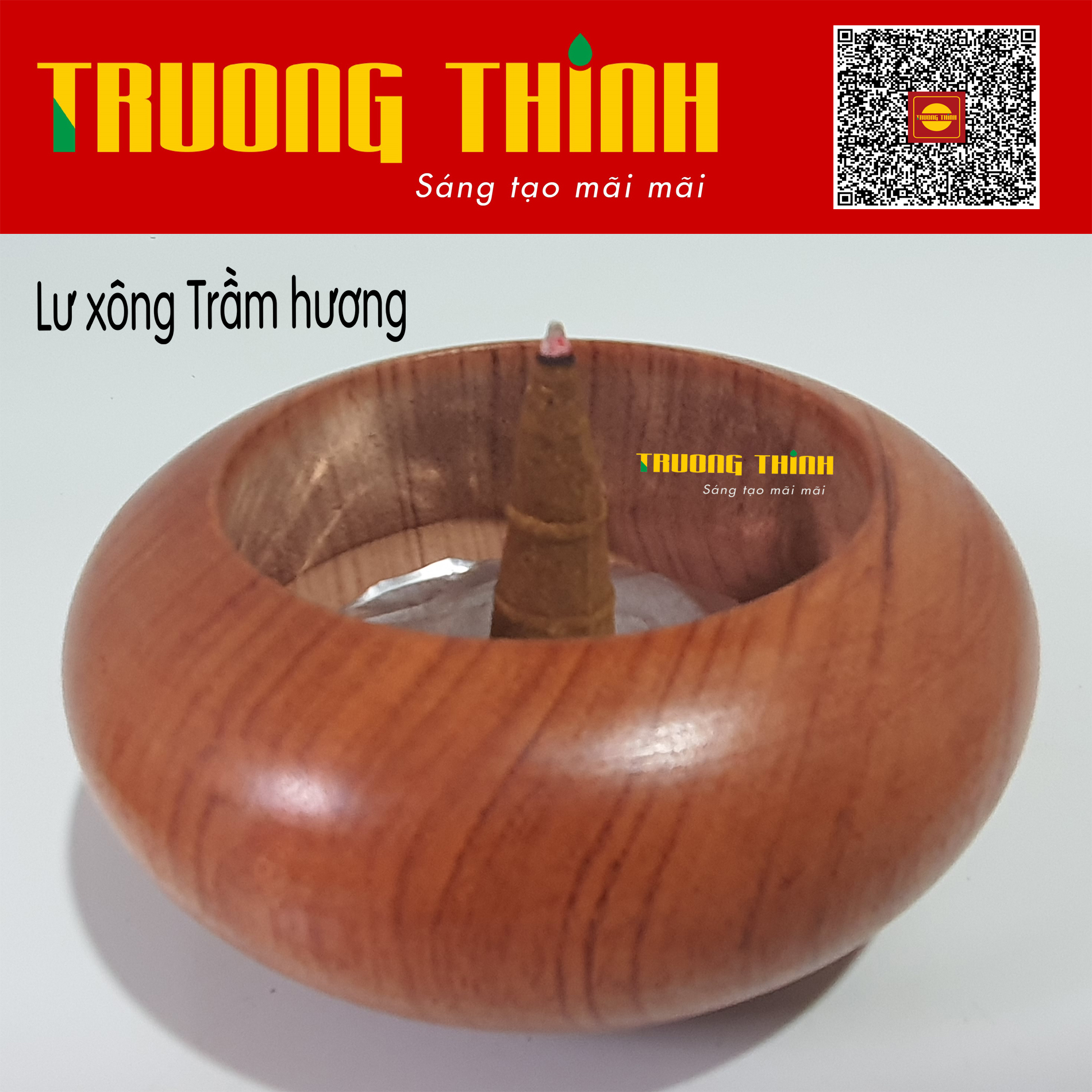 Lư Xông Đốt Trầm Thờ Cúng Gỗ Hương Tự Nhiên Cao Cấp Trường Thịnh